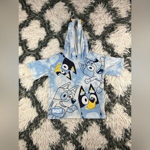 Bluey Kids Boys Hooded Cosplay Teee Top Blue Size 5